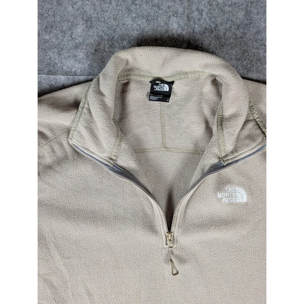 The North Face TKA 100 Fleece Quarter Zip‎ Pullover Tan Beige Mens L